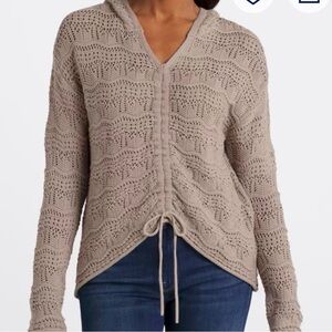 Elegant V-Neck Knit Sweater in Taupe